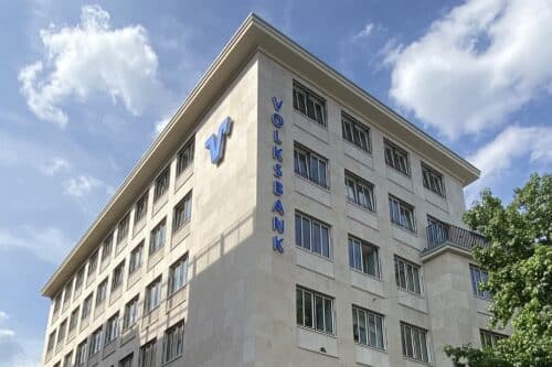 Volksbank ErlebnisCenter Gangolfstraße, Außenansicht